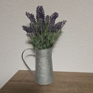 Rustic Lavender Metal Pitcher Vase